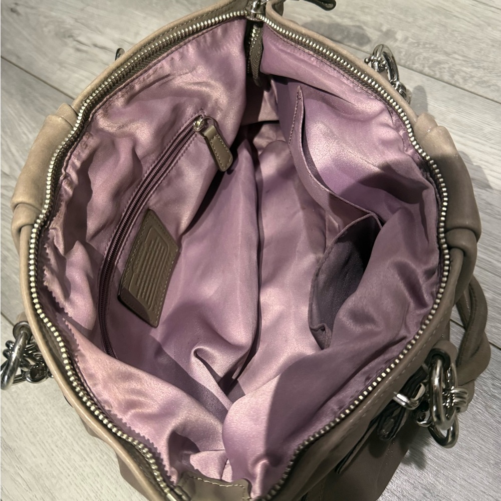COACH Y2K Madison Sophia Gray Leather Shoulder Purse J1293-F22563 Shimmering - Picture 6 of 7